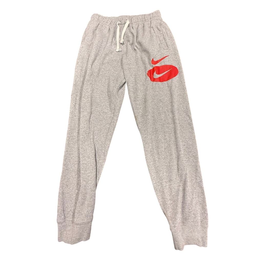 Nike Men's Sportswear HBR Double Swoosh Gray Fleece Jogger Sweatpants Size M